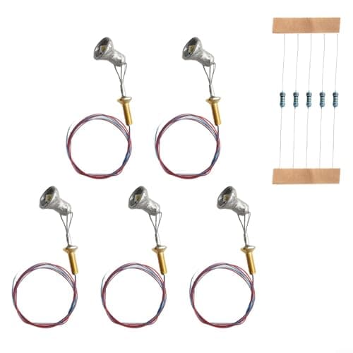 5 Pack HO Scale LED Spotlight Projector for Model Railroad Street Lamp