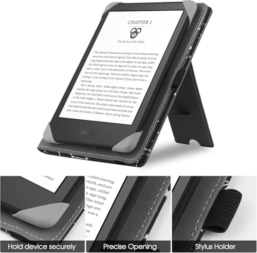 HGWALP Universal Stand Case for 6/6.8/7 inch paperwhite, PU Leather Stand Cover with Handstrap Compatible with All 6" 6.8" 7" Kindle Paperwhite/Colorsoft/Kobo/Pocketook/Sony eReaders-Constellation — view 3
