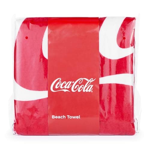 The Gift Scholars Officially Licensed Coca-Cola Classic Red Logo Beach Towel, 140 x 70 cm, Large, Signature Coke Design, Holiday Pool — view 4