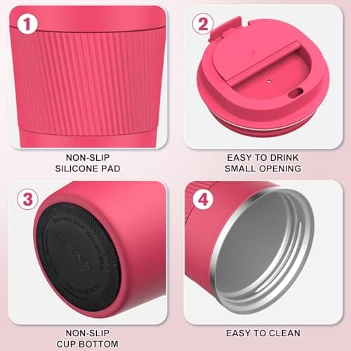Travel Mug, 380ml Insulated Coffee Cup Travel Mug with Leakproof Lids - Double Walled Vacuum Stainless Steel Travel Coffee Mug for Hot & Cold Drinks, Water and Tea — view 5