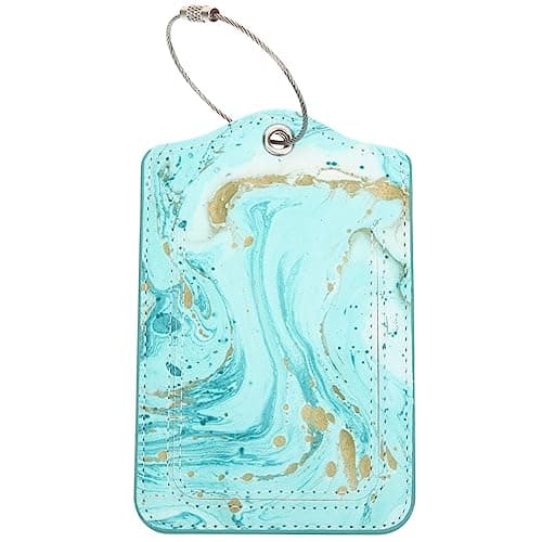 CALLARON Pu Luggage Tag with Stainless Steel Buckle Lightweight and Sturdy Travel Suitcase Label Tags for Identification and Security Suitable for Anniversary and Cruise Trips
