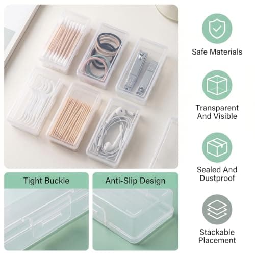6Pcs Cotton Swab Holder Travel Floss Pick Case Cotton Pad Storage Container — view 5