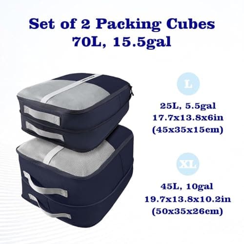 CANBOX Compression Packing Cubes 2 Pcs Set, Expandable Luggage Organizers — view 2