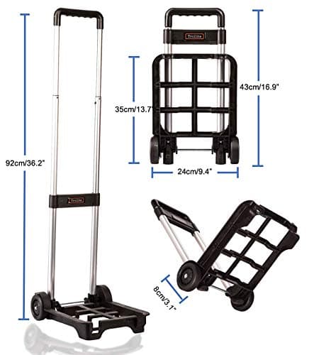 LeanPac Small Lightweight & Compact Folding Travel Garden Camping Festival Shopping Trolley on Wheels Hand Cart. Weighs 900grams Only. — view 3
