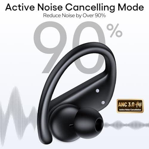 TAGRY Hybrid Active Noise Cancelling Wireless Ear Buds 80 Hrs Playtime Hi-Res Stereo Quality Bluetooth Earbuds with Transparency Mode Headphones Bluetooth Earhooks ANC Earphones for Work — view 2
