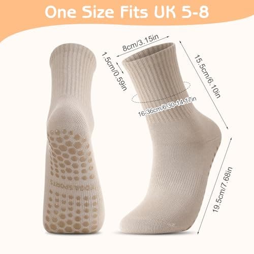 Zuimei 3 Pairs Pilates Grips Socks Non Slip Yoga Socks for Women Size 4-7 — view 3