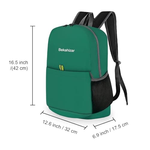 Bekahizar Small Rucksack 15L Packable Backpack Hiking Daypack Foldable Day Bag For Men Women Teens Travel Camping City Walking Mountaineering Climbing (Teal Blue) — view 2