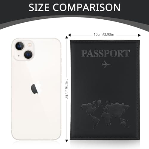 ILIYAH Passport Case - Travel Wallet with Pouch & Cover (Black) — view 3