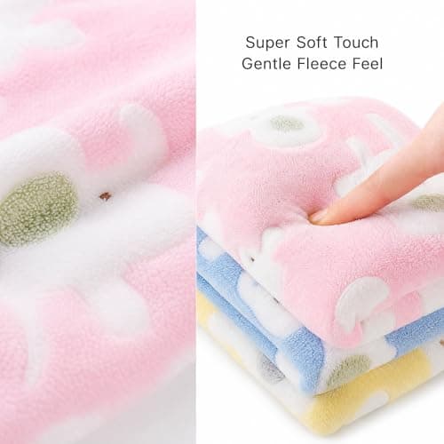 Xiansini Cat Blanket 3 PCS 60x40cm Cotton, Soft Pet Blankets for Cats and Small Dogs Pink Yellow Blue, Puppy Blanket Kitten Blanket for Travel Outdoor Crate Sofa Bed, Small Pet Blanket 3 Pack — view 4