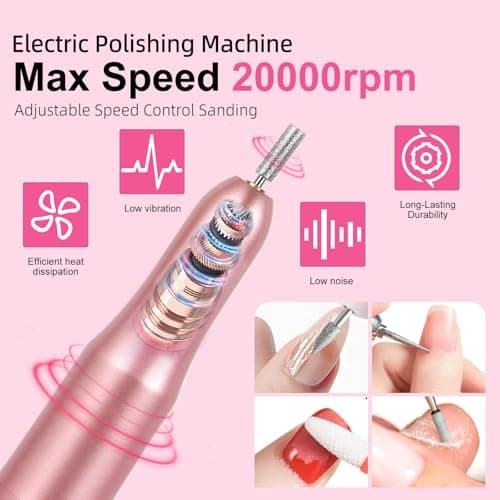 DouborQ Acrylic Nail Kit with Electric Nail Drill Nail Lamp,U V Nail Dryer Light Manicure ,False Nail Tips Starter Set Acrylic Nail Art Supplies for Beginner with Everything — view 3