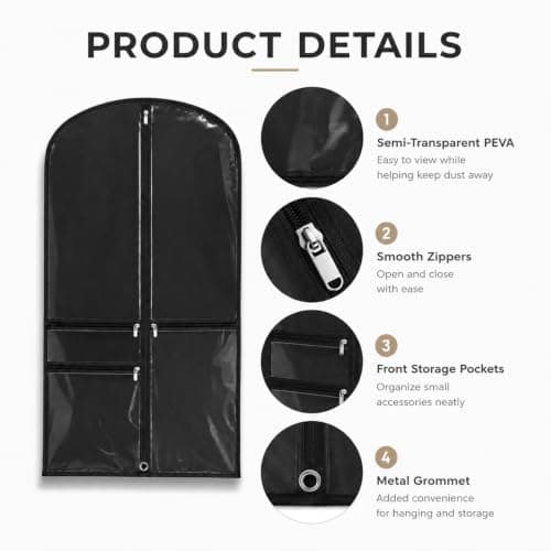 2 PCS Garment Bag for Suits Dress Cover Blazer Windbreaker Shirt — view 3
