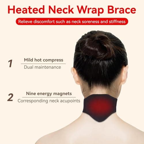 Heated Neck Support Brace, Tourmaline Self Heating Cervical Collar Brace Magnetic Therapy Healing Neck Wrap Neck Pain Relief Strap for Neck Arthritis Migraine Headaches Neck Pain Stiffness — view 2