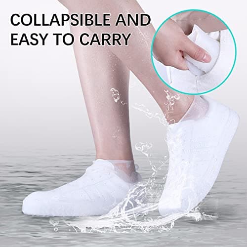 GDOKKNY Reusable Waterproof Shoe Covers for Men Women Slip Resistant Silicone Shoe Cover Folding Anti Skid Socks Shoe Covers to Prevent Rain Into Shoes(XL) — view 5