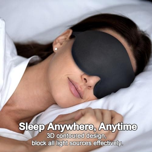 Ainkou 2pcs Black 3D Sleep Eye Masks with Ear Plugs, Sleeping Blindfold — view 4
