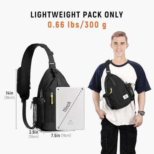 SKYSPER Sling Bag Anti-Theft Crossbody Bag RFID Travel Cross Body Shoulder Sling Backpack(Black) — view 6