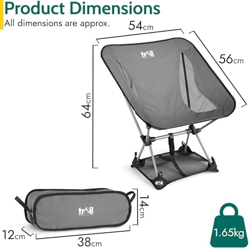 Trail Hawk Ultralight Camping Chair, Grey — view 3