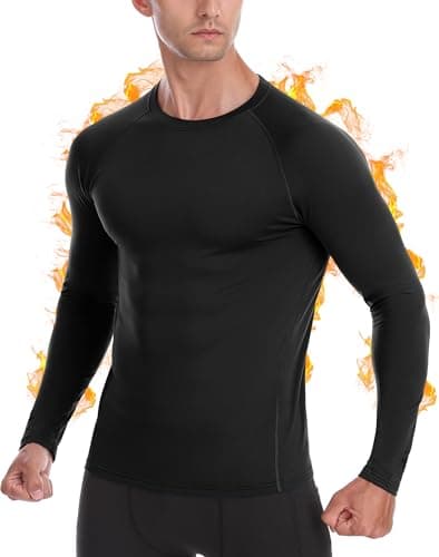 Roadbox Men's Thermal Base Layer Top 1-2 Pack, Fleece Lined Long Sleeve