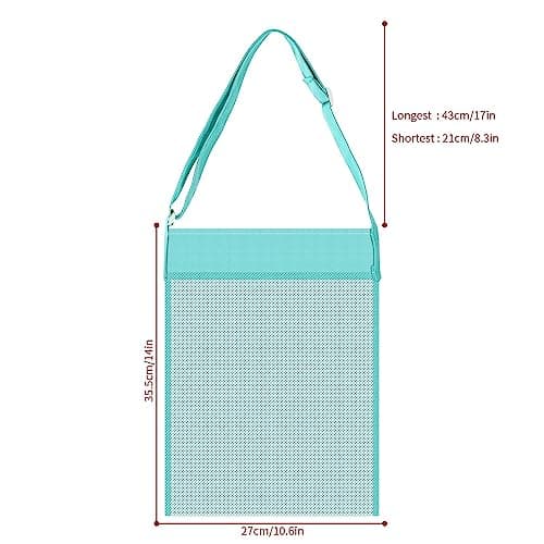 Vinsani Set of 4 Adjustable Reusable Mesh Beach Bags – Lightweight Shoulder Tote for Travel, Pool, Sand Toys, Swimming, Shopping – Adults, Teens & Kids (Blue, Green, Navy & Pink) — view 5