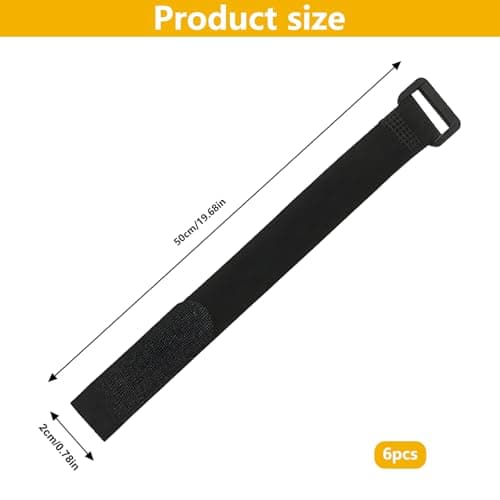 6PCS Straps 20x500mm, Reusable Nylon Cable Ties for Bike & Luggage — view 2