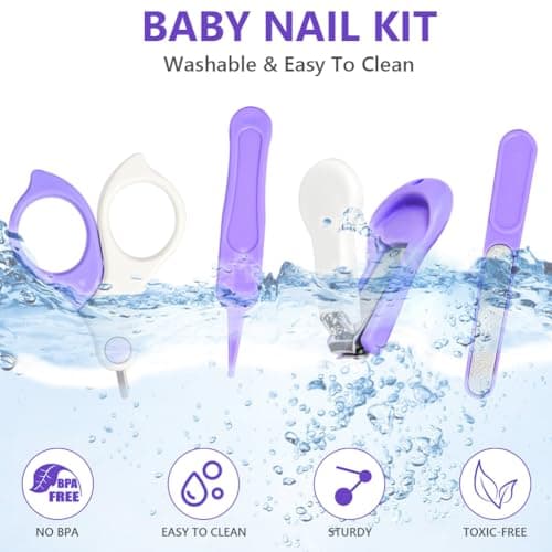 Vicloon Baby Nail Kit, 4-in-1 Baby Nail Care Set, Baby Nail Care Tool, Baby Nail Care Set Manicure Set Includes Baby Scissors, Nail Clippers, Baby Nail File and Tweezer for Newborn Infant Toddler — view 6