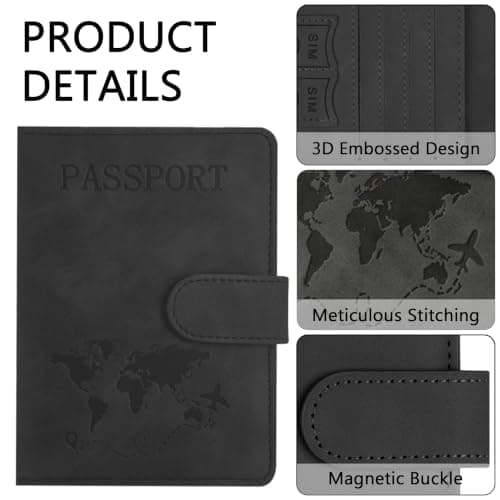 Passport Cover & Luggage Tag Set,Leather Passport Holder With RFID Blocking — view 3