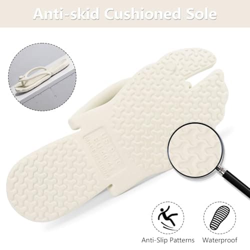 ZOORON flip flops for women men flip flops beach sandals foldable slippers travel slippers for women lightweight non-slip quick dry, Pack of 1 Beige, 37.5/39 EU — view 3