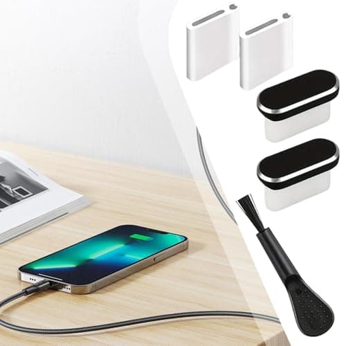 USB C Charging Port Cover - 2 Pack Silicone Dust Plugs with Cleaning Tool | Waterproof Dust Plug for Smartphone, Tablet, Laptop, Home Use, Gym, Travel, The — view 3
