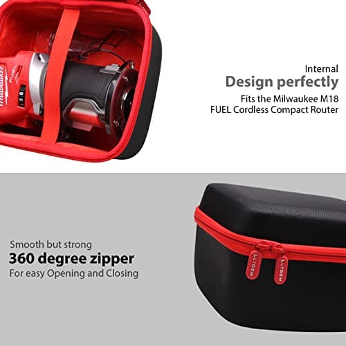 LTGEM EVA Hard Storage Case for Milwaukee M18 Fuel Cordless Compact Router - Travel Protective Carrying Bag — view 4