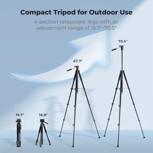 K&F CONCEPT 68'' Compact Lightweight Camera Tripod for Binocular — view 4
