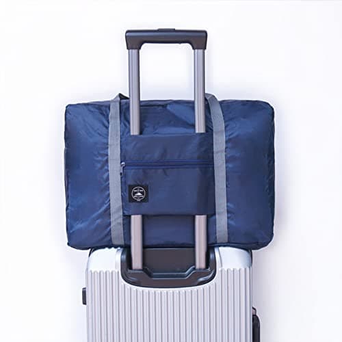 Travel Bag 12 Packes Carry on Luggage Foldable Duffel Bag Sports Gym Bag Weekender Overnight Bag Water Resistant Nylon Travel Duffel for Men Women (Blue 12PCS) — view 2