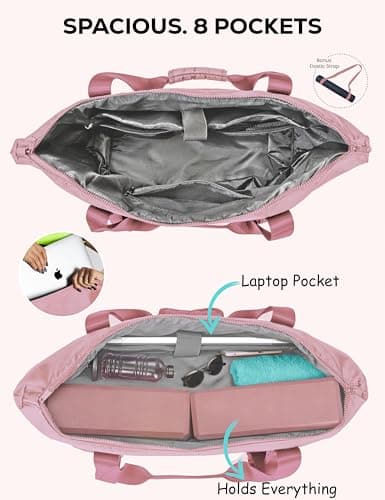 Warrior2 Yoga Mat Carrier - Expandable, Built-In Mat Straps, Water & Shock Resistant Laptop Pocket. Yoga Travel Bag with Luggage Sleeve, Gym Bags For Men & Women, Large Yoga Tote (Flexible Logo, Pink) — view 4