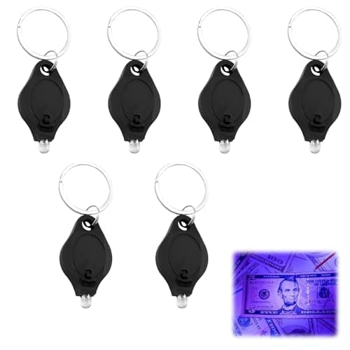 Modurio Mini Keychain Flashlight, Note Checker UV Light for Bank Notes, Small Keyring Torch for Emergency Lighting – Money Checker Pen for Cashiers, Retail, Travel