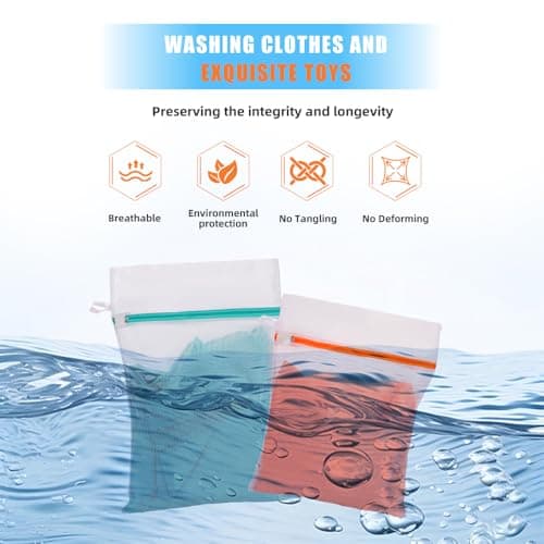 6 Pack Mesh Laundry Bags,Laundry Bags for Washing Machine,Reuse Washing Bag for Laundry, for Delicates Blouse, Hosiery, Underwear, Bra, Lingerie, Baby Clothes（2M 30x40 2L 40x50 2XL 50x60） — view 4