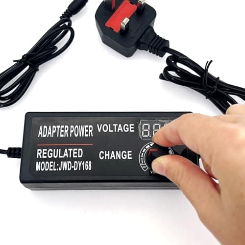 JZK DC 3-12V 5A Adjustable Variable AC/DC Adapter Charger with LED Voltage Display, Universal Power Supply Transformer 60W Max 100-240V AC to DC Converter 3V 4V 4.5V 5V 6V 7V 8V 9V 10V 12V — view 5