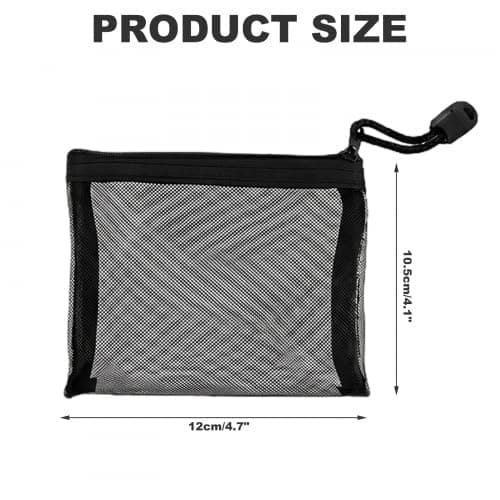 7 Pcs Small Mesh Zip Pouch Set, See-Through Cosmetic Bag for Handbag, Travel Toiletry Organizer, Lightweight Coin Purse and Daily Accessories Storage Bags — view 6