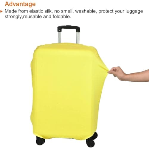 SURALIN 1 x Yellow Elastic Suitcase Cover, Anti-Scratch Medium Suitcase Cover, Travel Accessories — view 3