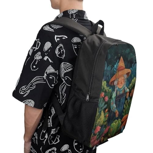 sinyumoney Kids School Backpack 3D Printed Cute Travel Bags Grandmas Garden Harvest Children Outdoor Casual Daypack Backpacks for Girls Women 17inch — view 5