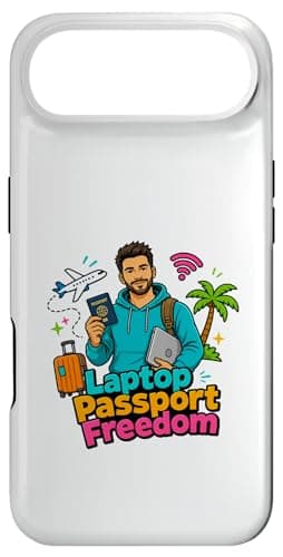 Laptop Passport Freedom Digital Nomad Travel Design Case for iPhone Air