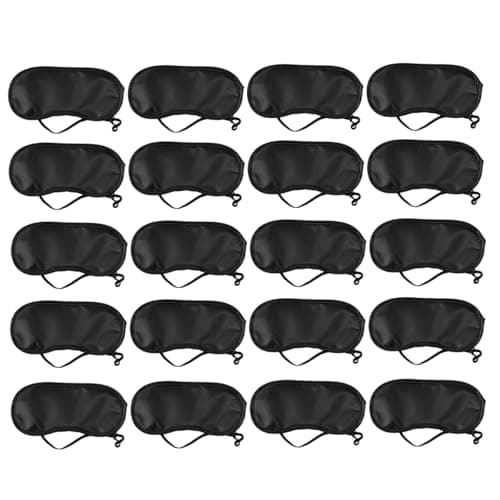 Pack of 20 Blindfolds for Personal Use, Blackout Eye Mask for Sleeping Comfort, Light Blocking Design for Daytime Naps and Travel