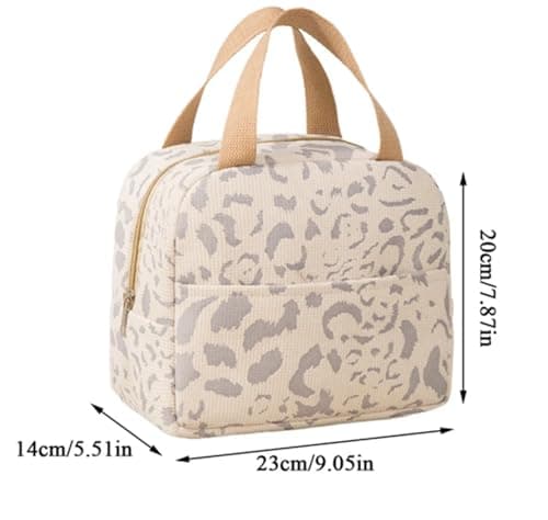 WUWYOUWL Corduroy Lunch Bag Large Capacity Waterproof CoolerBag (Beige) — view 2