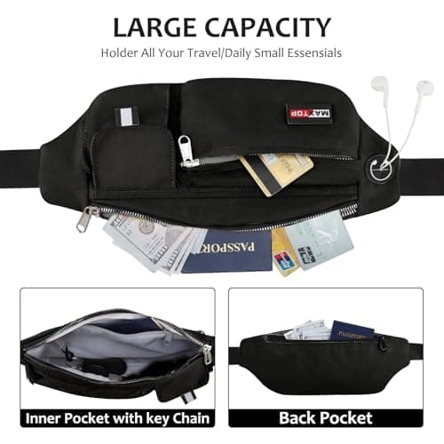 MAXTOP Large Bumbag Waist Crossbody Bags for Women Men Running Belt Bag Anti-Theft with Adjustable Strap Travel Essentials for Walking Hiking Cycling Easy Carry All Phones — view 3