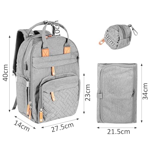 M.J COMFY-LIFE Baby Changing Backpack - Large Waterproof Diaper Bag with Insulated Bottle Pockets, Removable Changing Pad, Stroller Straps & Anti-Theft Design for Parents On-The-Go — view 6