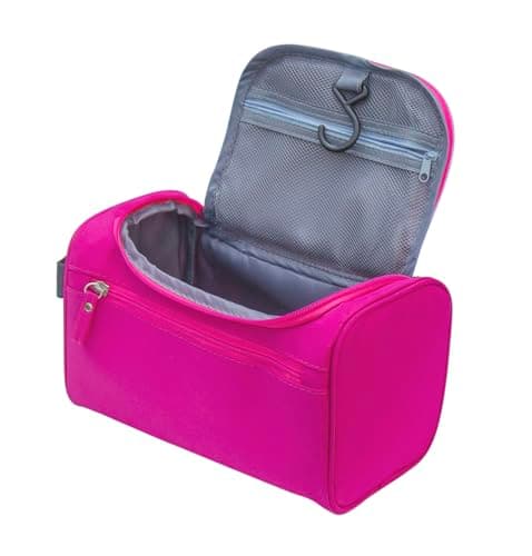 ONEGenug Hanging Toiletry Bag for Men & Women, Travel Wash Bag Cosmetics Makeup Bag Organizer for Travel Essentials with Handle Rose — view 6