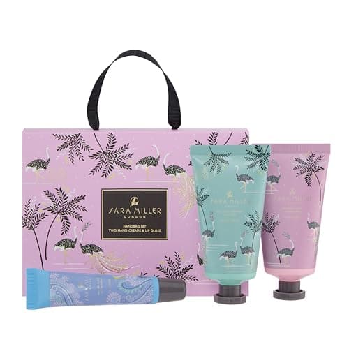 Sara Miller London Hand Cream Moisturiser x2 50ml, Lip Gloss 15ml, Handbag Set, Shea Butter, Floral Fragrance, Beauty Gift For Her, Travel Size, Vegan and Cruelty Friendly — view 2