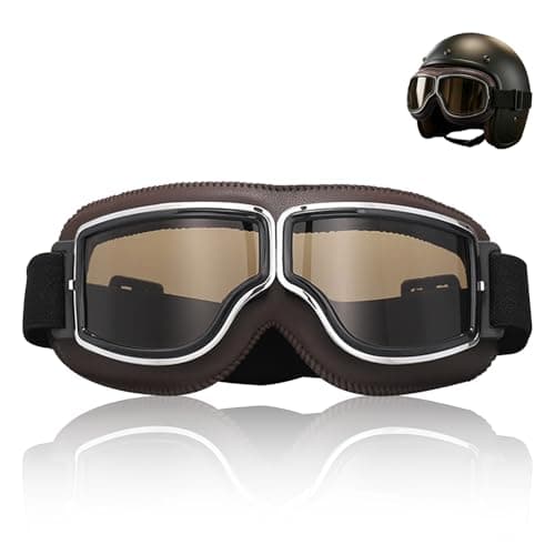 KASESSS Bike Motorcycle Goggles for Riding, Vintage Motocross Goggles, Foldable Ski Goggle, Windproof & Dustproof Dirt Bike Goggle, Padded Soft Thick Foam for Men Women Motorcycle Helmet Compatible