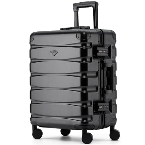 Flight Knight Premium Travel Suitcase - 8 Spinner Wheels - Built-in TSA Lock Lightweight Aluminium Frame, ABS Hard Shell Carry on Check in Luggage Highly Durable - Approved for Over 100 Airlines