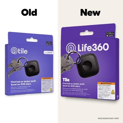 Life360 Tile - Bluetooth Tracker, Keys Finder and Item Locator for Keys, Bags and More. Phone Finder. Both iOS and Android Compatible. 1-Pack (Black) — view 2