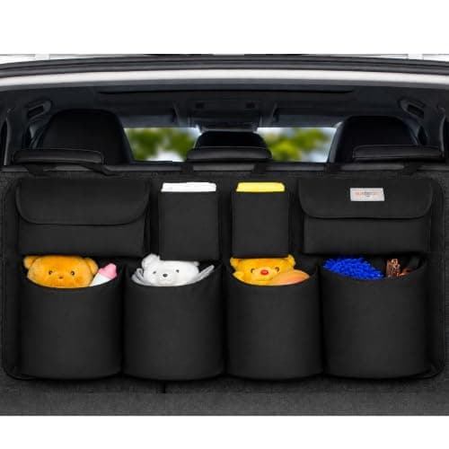 SURDOCA Car Boot Organiser Hanging, 8 Fabric Pockets, Oxford Storage XL
