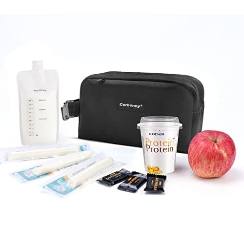 Cerbonny Small Cool Bag, Small Lunch Bag Built-in Ice Packs, Black — view 5