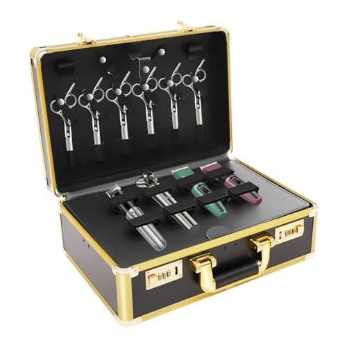 Professional Hair Stylist Case & Barber Travel Organizer Tool Box, Makeup Storage with Combination Locks, for Cosmetics, Hairdryer, Scissors, Salon